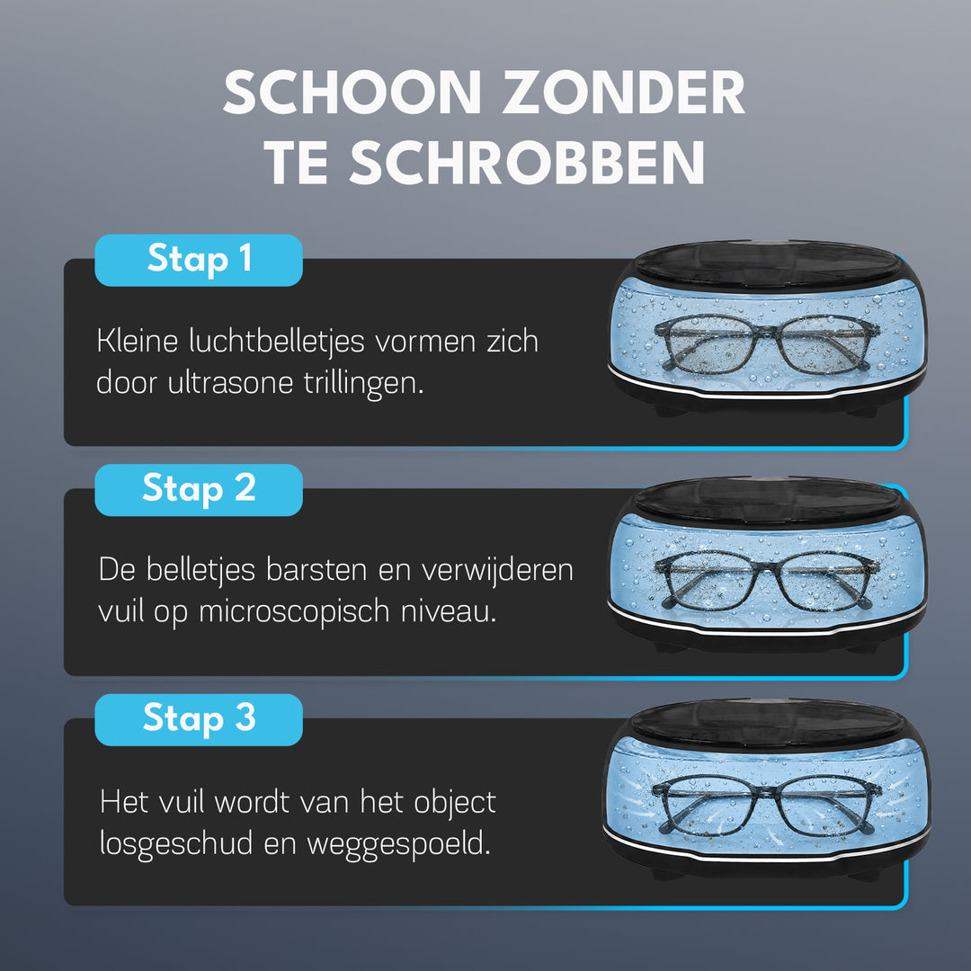 Ultrasoon Reiniger - 700ML - Brillen en Sieraden - Blissify