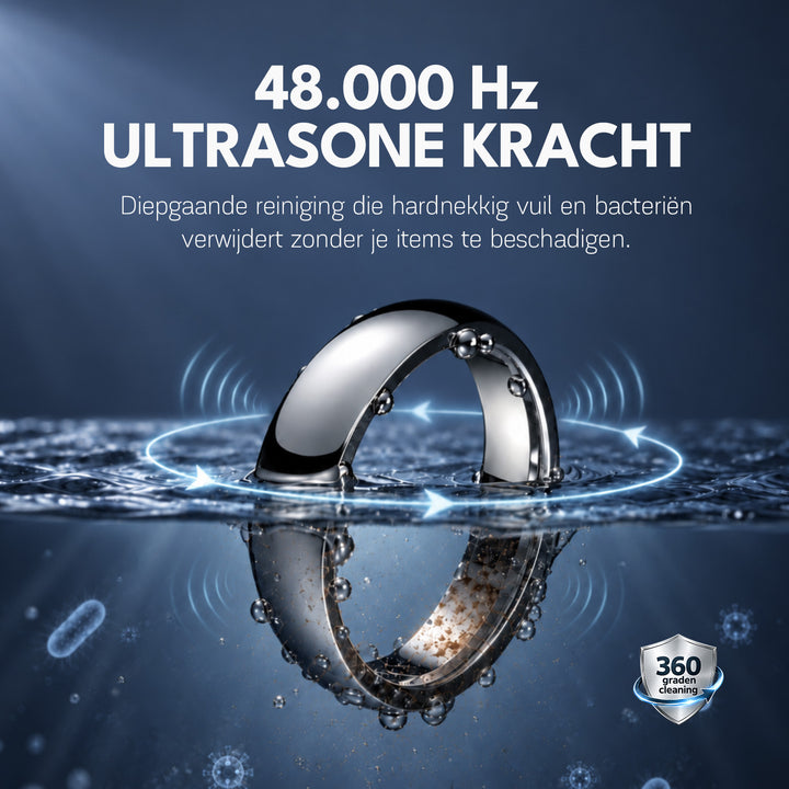 Ring in water met ultrasone trillingen van 48.000 Hz