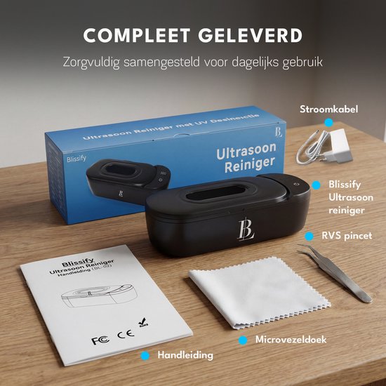 Ultrasoon Reiniger met UV Desinfectie - Brillen en Sieraden - Blissify